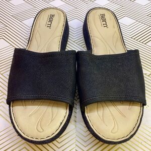 Born Black and Cream Sandals with Cushioned Sole